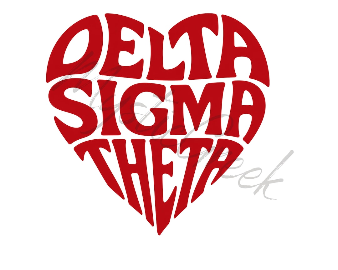 Heart Font Delta Sigma Theta Sorority Inc 913 Service D9 Greek ...