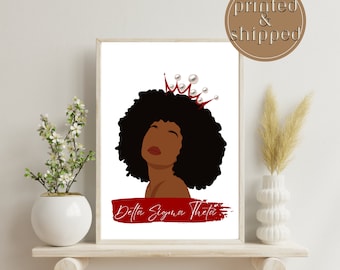 Pósteres verticales mate de decoración artística de pared Afro Queen Delta Sigma Theta