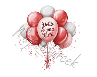 Globos de acuarela Delta Sigma Theta Hermandad Inc. 1913 Servicio D9 Griego Imagen PNG transparente Descarga digital