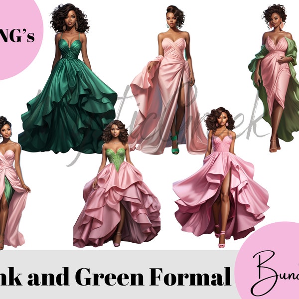 Alpha Kappa Alpha Sorority Inc 1908 D9 Beautiful Black Women Formal Bundle AKA Transparent Image PNG Digital Image Download