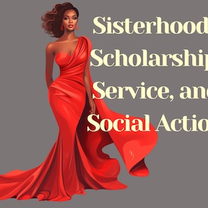 Delta Sigma Theta Sorority Inc 1913 Service D9 Greek Sisterhood Quote Belle donne in abito da sera PNG trasparente Download digitale