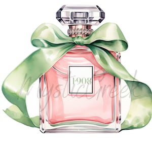 Alpha Kappa Alpha Sorority Inc 1908 Elegant Perfume Bottle Watercolor Transparent Image PNG Digital Image Download
