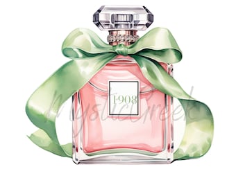 Alpha Kappa Alpha Sorority Inc 1908 Elegant Perfume Bottle Watercolor Transparent Image PNG Digital Image Download
