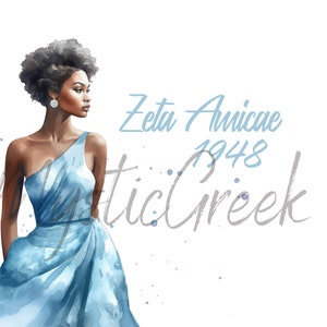 Amicae Zeta Phi Beta Sorority Inc 1920 1948 Service Griekse aquarel transparante PNG digitale afbeelding downloaden