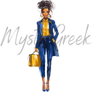 Business Women Sigma Gamma Rho Sorority Inc 1922 Women Blue Gold D9 Greek Watercolor Transparent PNG Digital Image Download