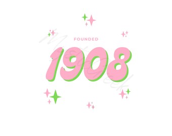 Descargar imagen digital PNG de la hermandad Alpha Kappa Alpha Retro 1908 Sparkle