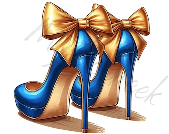 Royal Blau High Heel Pigment-Sgamm Rho Sorority Inc 1922 Aquarell Schöne Elegante Transparente PNG Digital Download