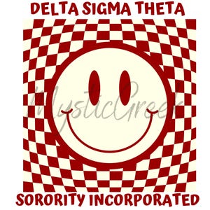Delta Sigma Theta Sorority Inc Carta Grega 1913 Retro Smiley Face Padrão D9 Grego PNG Download Digital