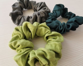 Elastic Linen Hair Band | Multicolored Hair Scrunchies | Natural Scrunchies | Organic Hair Scrunchies | 100% Linen Hair Scrunchie Accessory