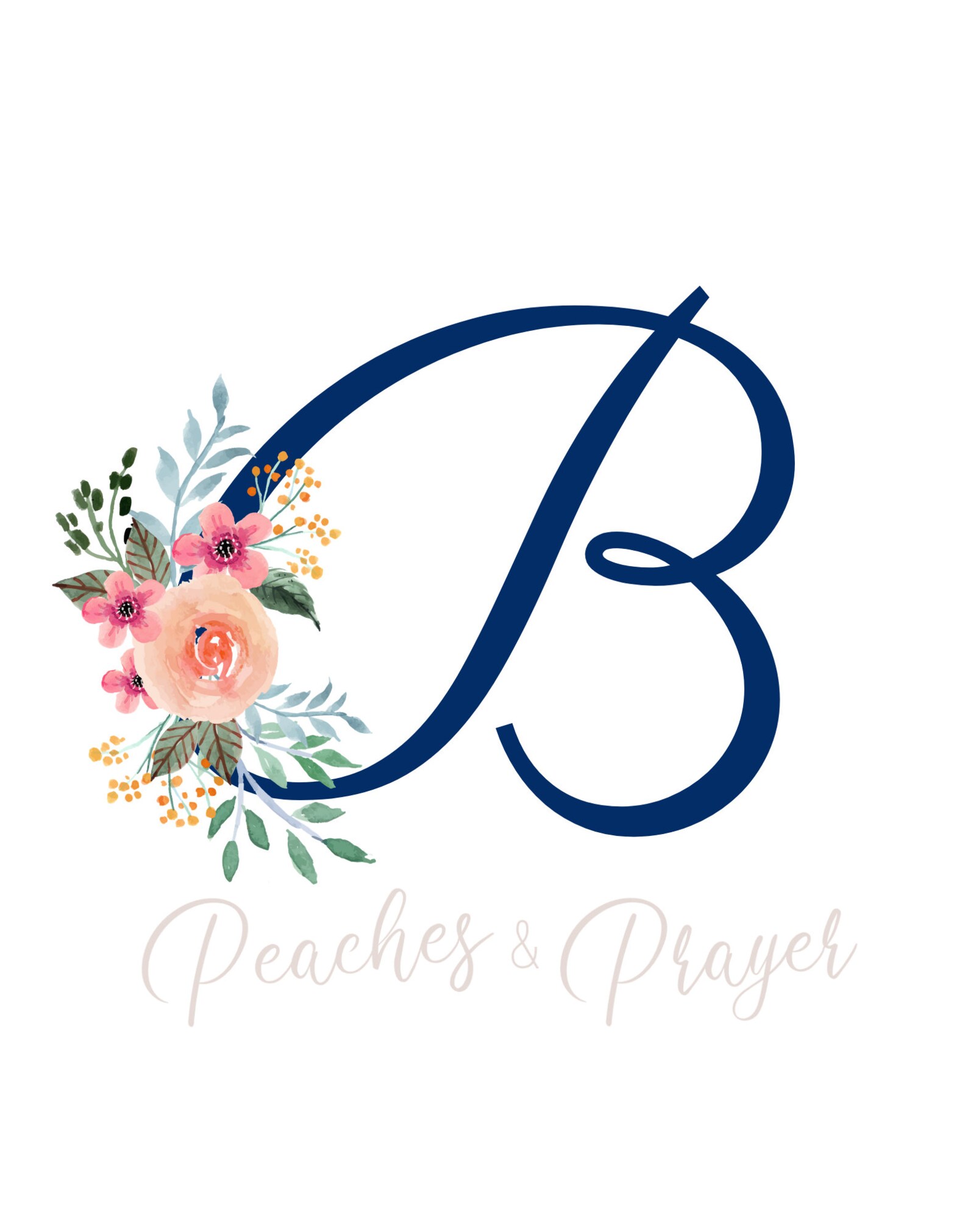 Carta personalizada B Alfabeto digital Monograma de acuarela | Etsy