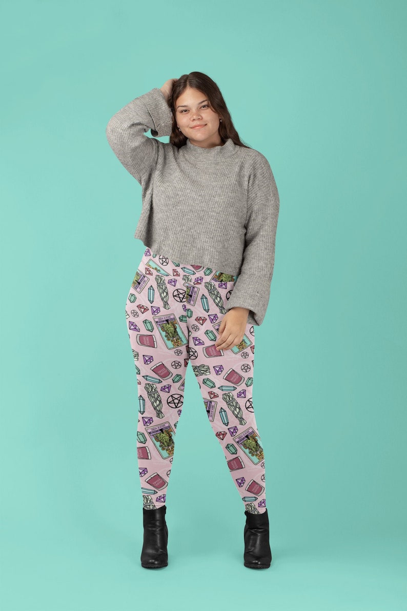 Smudge and Crystals All-Over Print Plus Size Leggings