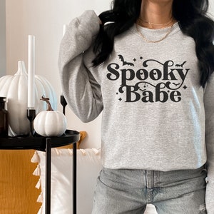 Spooky Babe Shirt Design SVG | Halloween Quote SVG | Funny Fall quote cut file for Cricut |Quotes shirt svg, png, dfx for Cricut cut file.