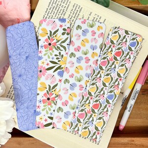 Spring  flower Bookmarks | Laminated bookmark | Bookish Gift | Romance Reader Bookmark | Bookworm Gift | Book Lover | Girly bookmark