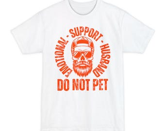 Emotional Support Husband Do Not Pet T-Shirt | Skull Beard Trucker Graphic