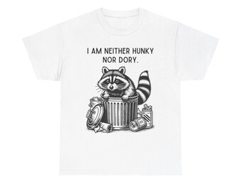 Funny Raccoon Unisex Tee - Trash Panda T-Shirt, I'm Fine, Hunky Dory Shirt, Garbage Can Raccoon, Everything Is Fine Men's Women's Clothing