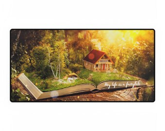 Bookish, life is a fairytale Desk Mats