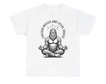 Zen Gorilla Meditating Tee, Chicken Nugget Lover Shirt, Nugg Life Humor Top, Legal Drugs Tee, Funny Meditation, straight vibes