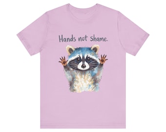 Raccoon Hands Up No Shame T-Shirt | Funny Raccoon Illustration
