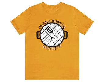 Original barbecue Short Sleeve Tee, bbq, Leviticus 7:15, grilling