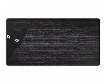 Peekaboo Black Cat Desk Mat