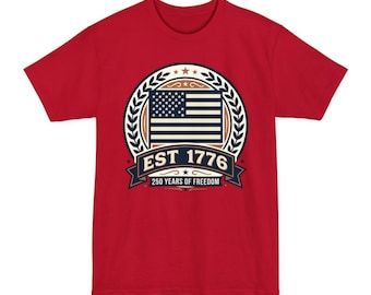 EST 1776 American Flag Emblem T-Shirt | 250 Years of Freedom