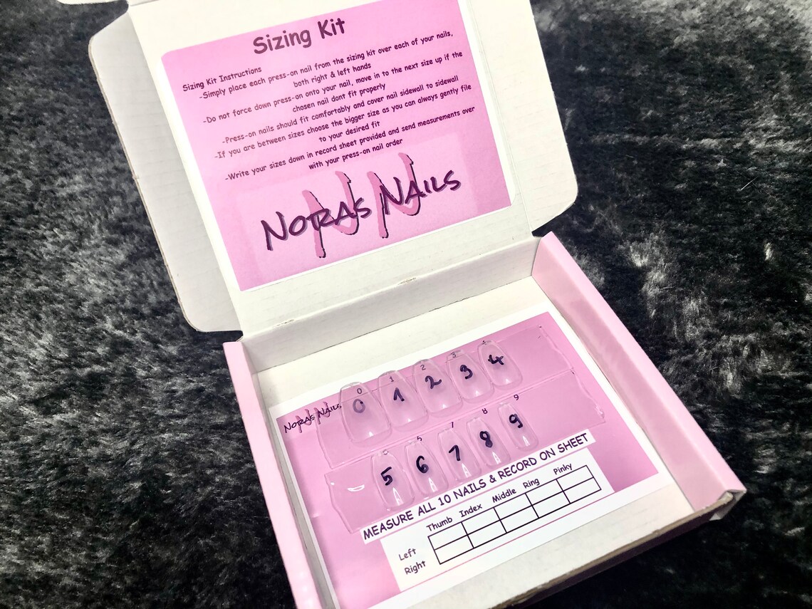 Press On Nail Sizing Kit for Custom Made Press on Sets from Etsy