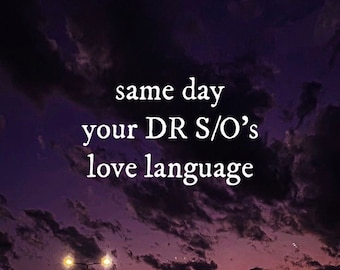Same Day Your DR S/O’s Love Language