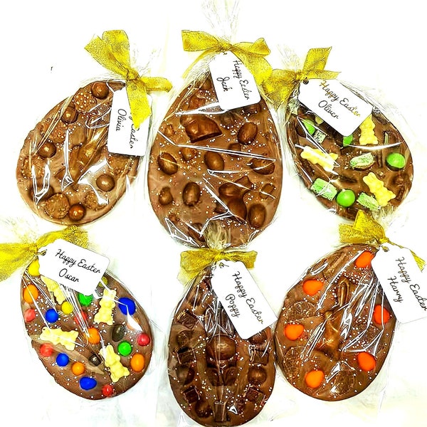 easter chocolate - easter flegg (flat egg) - personalised easter gifts - easter egg - mint choc - orange choc - lindt choc - kitkat- m&ms -