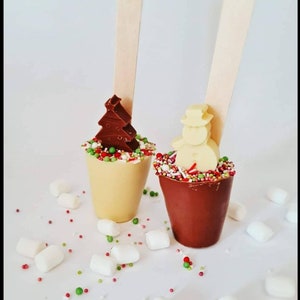 christmas hot chocolate stirrer / hot chocolate spoons , luxury hot chocolate / christmas chocolate / christmas gifts/ xmas stocking fillers