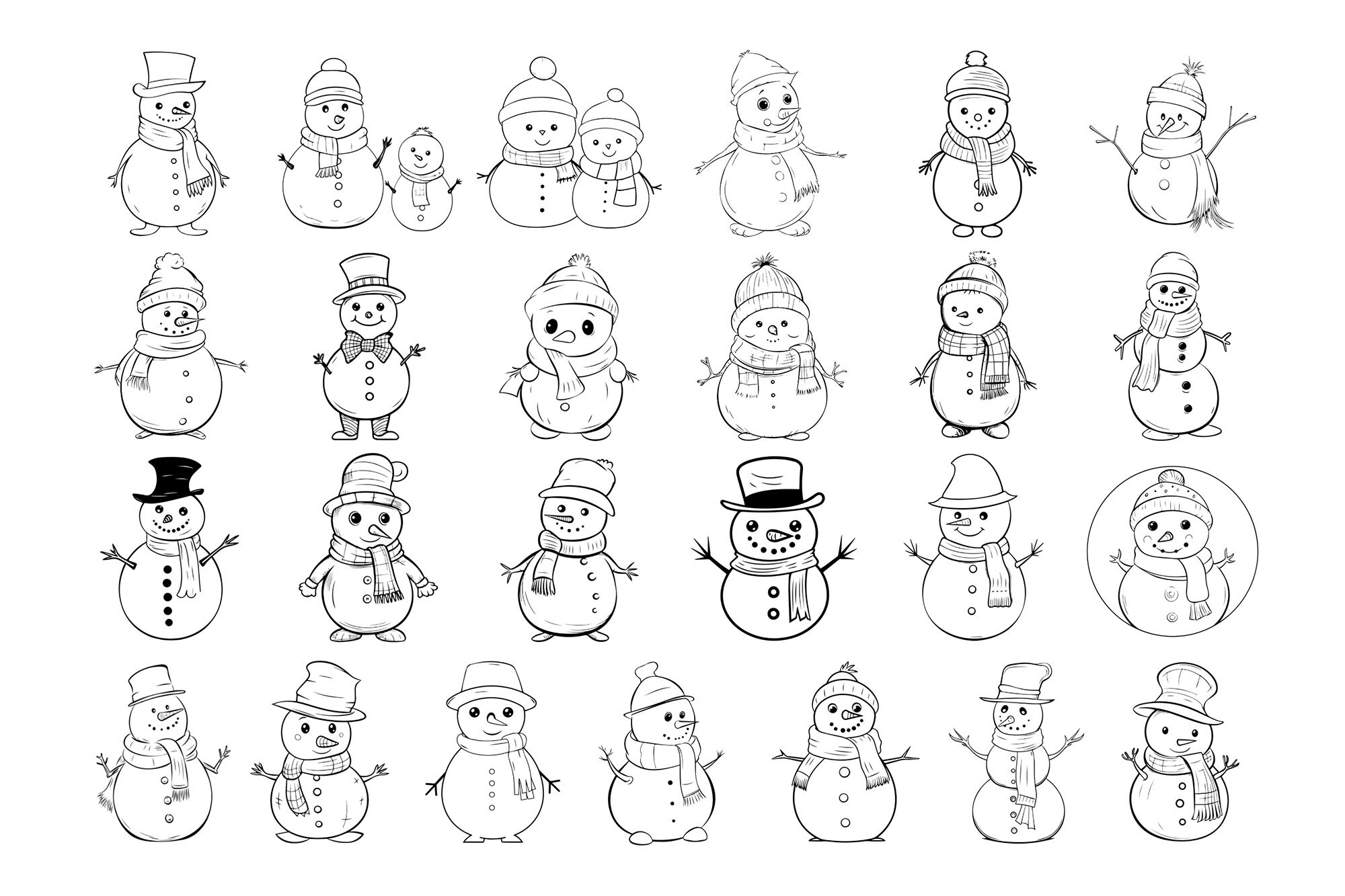 50 Snowman Procreate Stamps Brushes | Christmas Procreate | Snowman ...