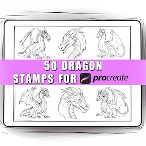 50 Dragon Procreate Stempel Pinsel | Procreate Drache | Drache Stempel | Jahr des Drachen | Procreate Neues Jahr | Procreate Magie | Jahr 2024