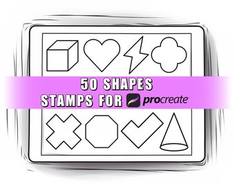 50 sellos de formas para Procreate / Pincel de formas para Procreate / Formas geométricas / Formas geométricas para Procreate / Formas geométricas para Procreate / Sello de formas básicas