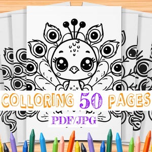 Peacock Coloring Pages for Kids: 50 Animal Designs (PDF/JPG)