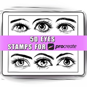 50 Eye Procreate Stamps Brushes | Procreate Eyes | Procreate Eyebrow | Procreate Portrait | Eye illustration | Eye clipart | Procreate Face