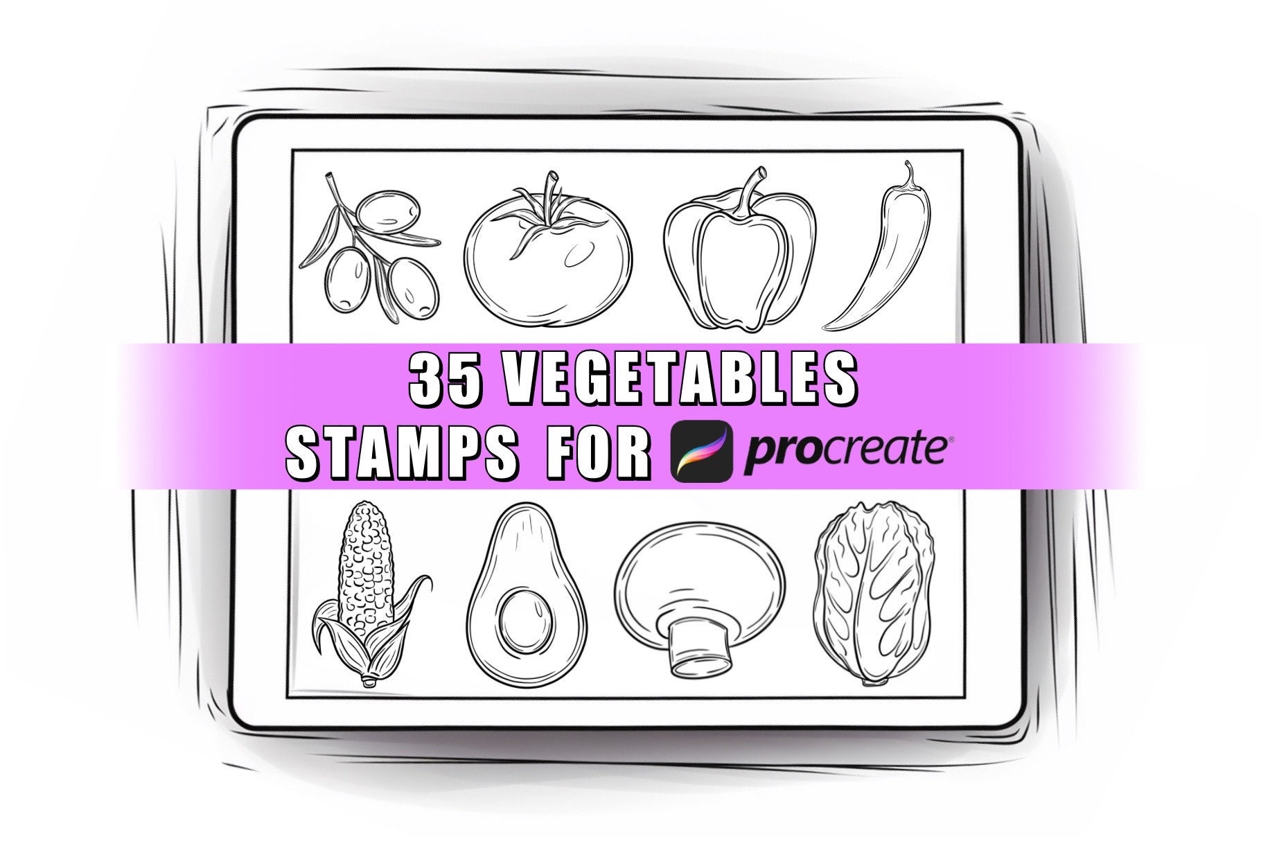 35 Vegetables Procreate Stamp Brushes | Vegetable Stamps | Vegetable  Brushes | Procreate Brushes | Food Stamp | Food Brush | Procreate Food -  Etsy, image size:1820x1214