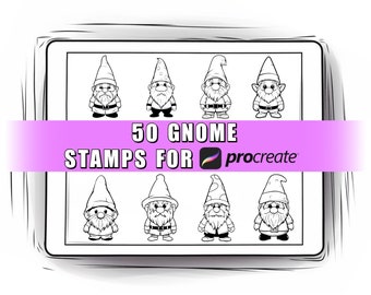 50 個のノーム Procreate スタンプ ブラシ | Procreate ノーム | ノーム スタンプ | ハロウィン | クリスマス | イースター | スタンプ バンドル | ガーデン ノーム | ガーデン