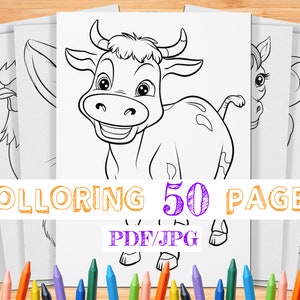 50 Farm Animals Coloring Pages for Kids | Farm Coloring Pages | Kids Coloring Book | Animal | Farm Animals Sheets | Animal Coloring