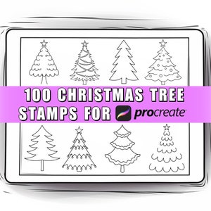 100 Christmas Trees Procreate Stamps| Christmas Trees Procreate Brushes| Christmas Trees Stamp | Xmas Tree Brushes | Christmas Procreate