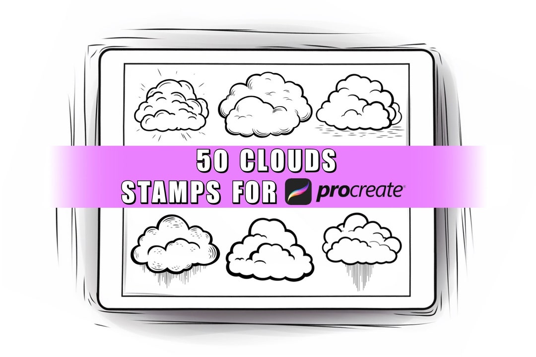 50 Clouds Procreate Stamps Brushes: Weather & Sky (digital Download) - Etsy