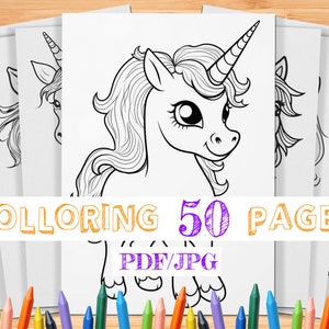 50 Unicorns Coloring Pages for Kids | Unicorn Coloring Pages | Kids Coloring Book | Digital Coloring Pages | Unicorn Coloring Sheets