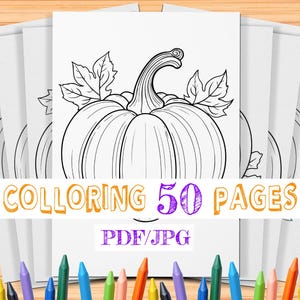50 Pumpkin Coloring Pages for Kids: Autumn & Halloween (PDF/JPG)