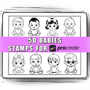 50 Baby Procreate Stamps Brushes | Procreate Baby | Procreate Kids | Procreate Child | Procreate Children | Baby Shower | Procreate Toddler