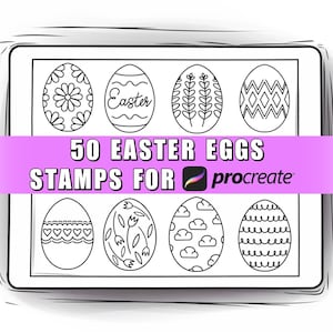 50 Easter Eggs Procreate Stamps | Easter Egg Procreate Stamps | Procreate Easter | Easter Egg Procreate | Easter Procreate Brush | Egg Stamp
