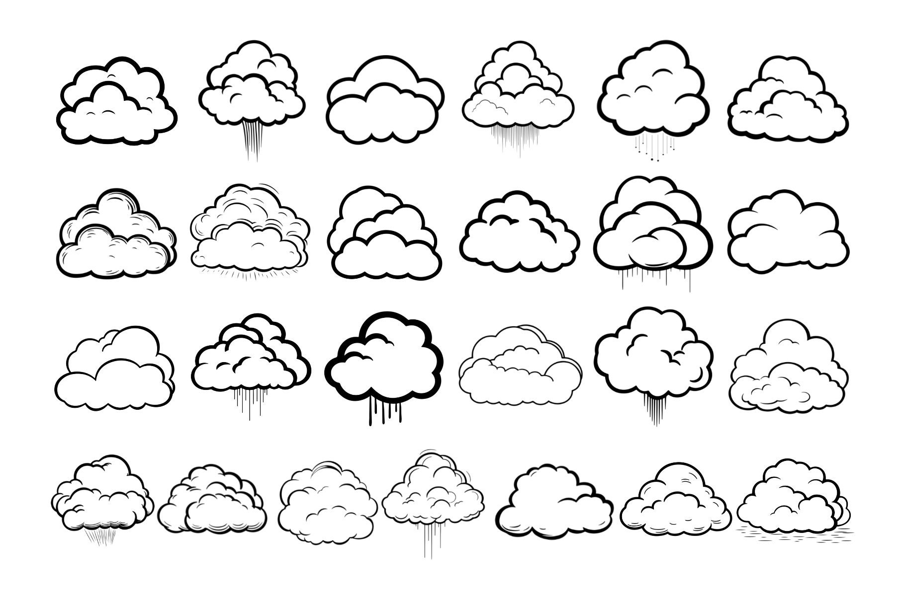 50 Clouds Procreate Stamps Brushes: Weather & Sky (digital Download) - Etsy