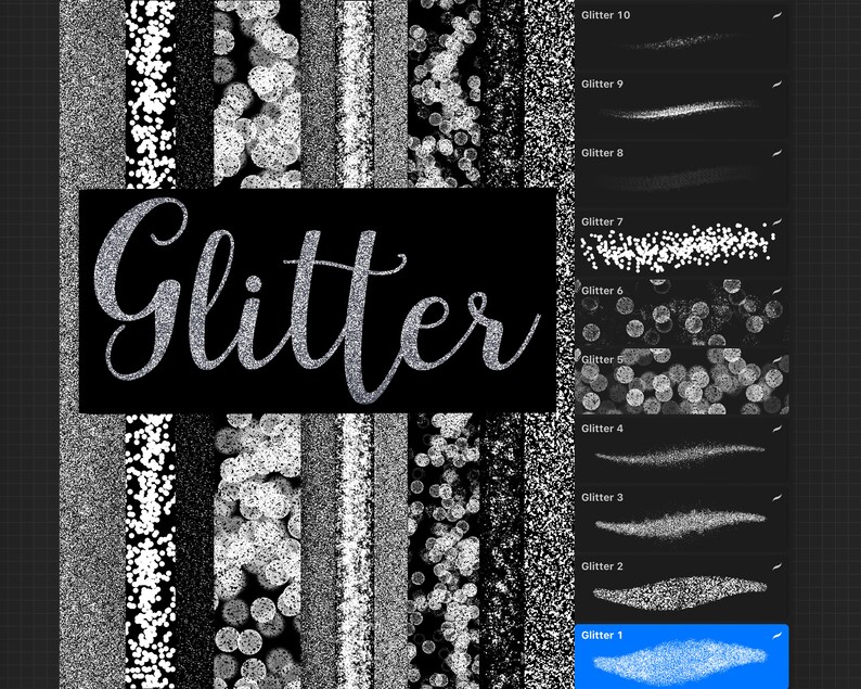 10 Glitter Procreate Brushes Sparkly Glitter Brushes for Etsy