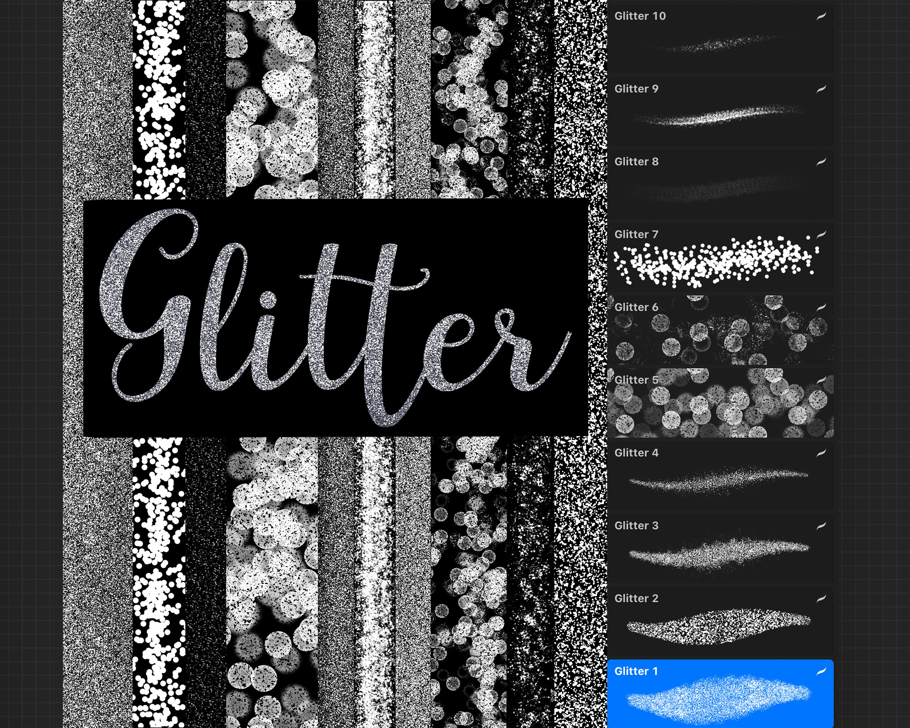 10 Glitter Procreate Brushes Sparkly Glitter Brushes for Etsy