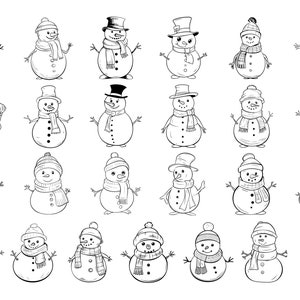 50 Snowman Procreate Stamps Brushes | Christmas Procreate | Snowman ...