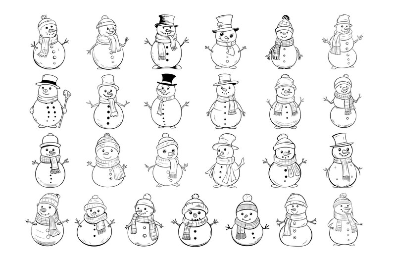 50 Snowman Procreate Stamps Brushes | Christmas Procreate | Snowman ...