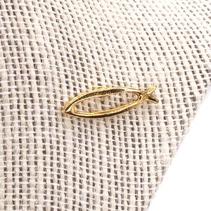 Lapel Badge Ichthys /Fish pin badge Gold with butterfly clip back
