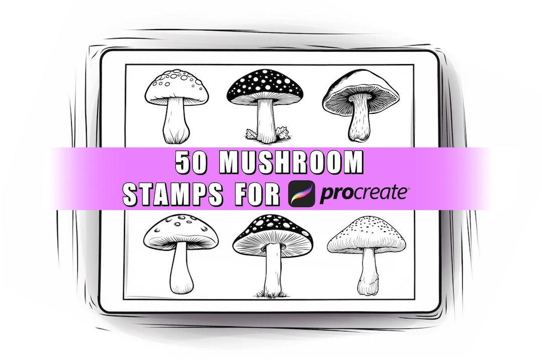 50 Mushroom Procreate Stamps | Mushroom Brush | Procreate Mushroom ...